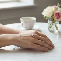 Silver Iconic Eye Full Hand Bracelet