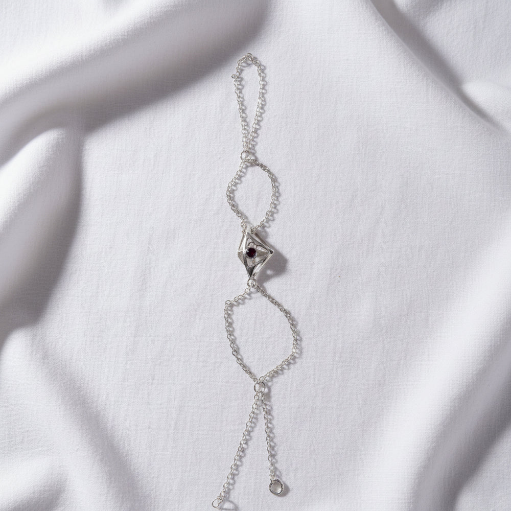 Silver Iconic Eye Full Hand Bracelet