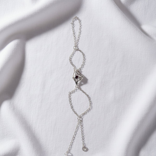 Silver Iconic Eye Full Hand Bracelet