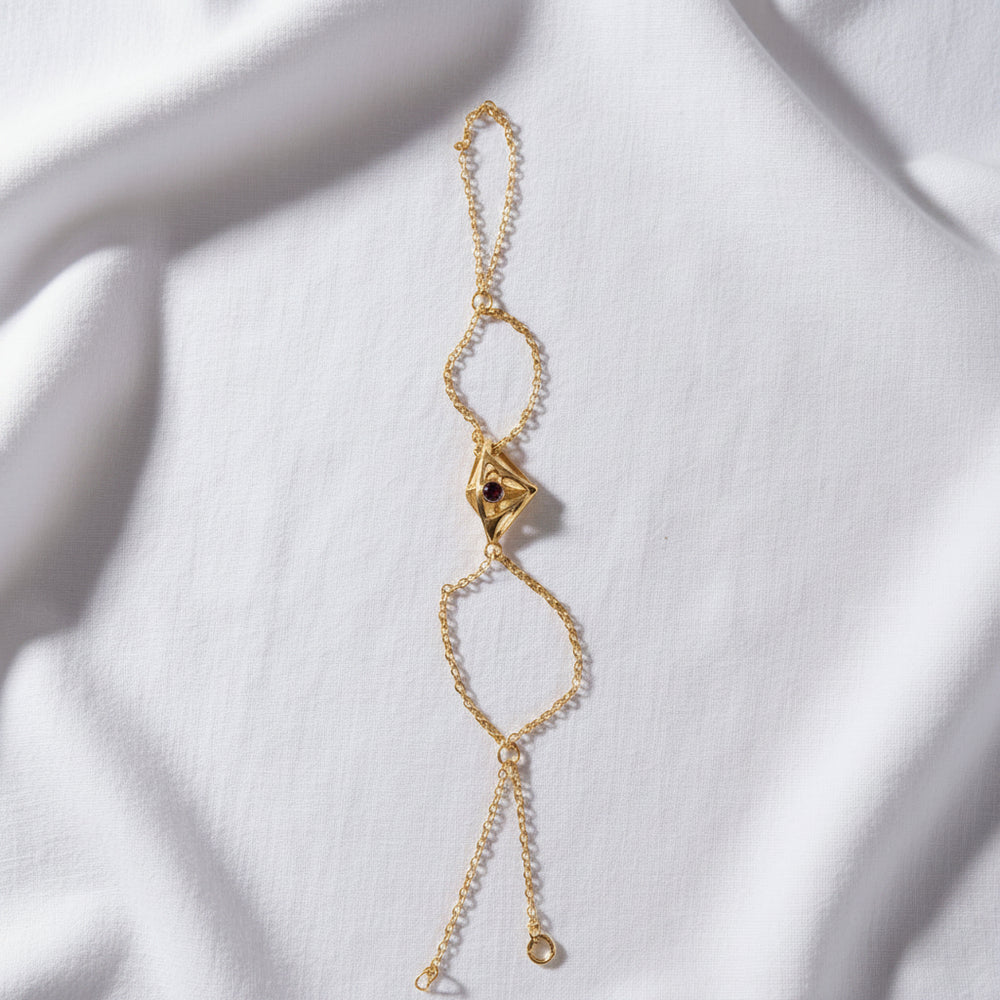 Gold Plated 18k Iconic Eye Full Hand Bracelet